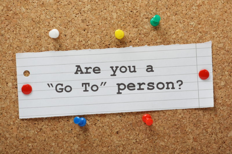Are You a Go To Person? on a cork notice board